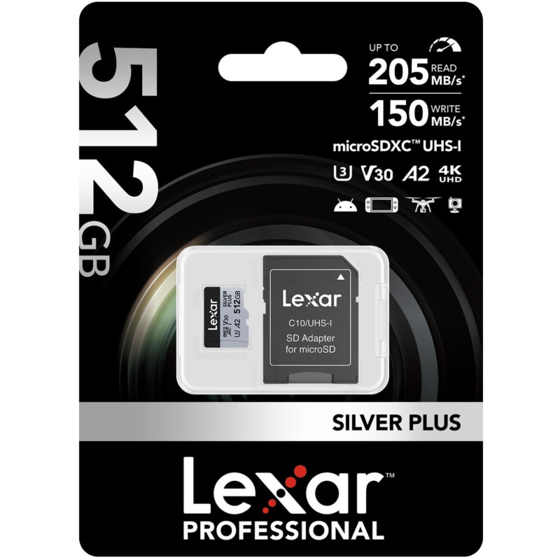 Micro SD Lexar Professional SILVER PLUS 512GB